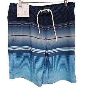 NWT Mens Swim Shorts S Blue 9in inseam Ocean Resort Tropical Coastal Summer Navy
